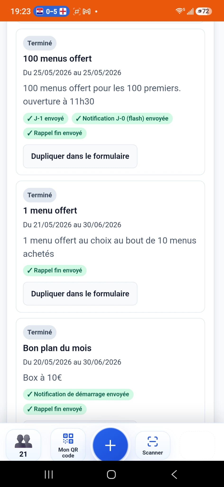 Gestion et suivi des bons plans