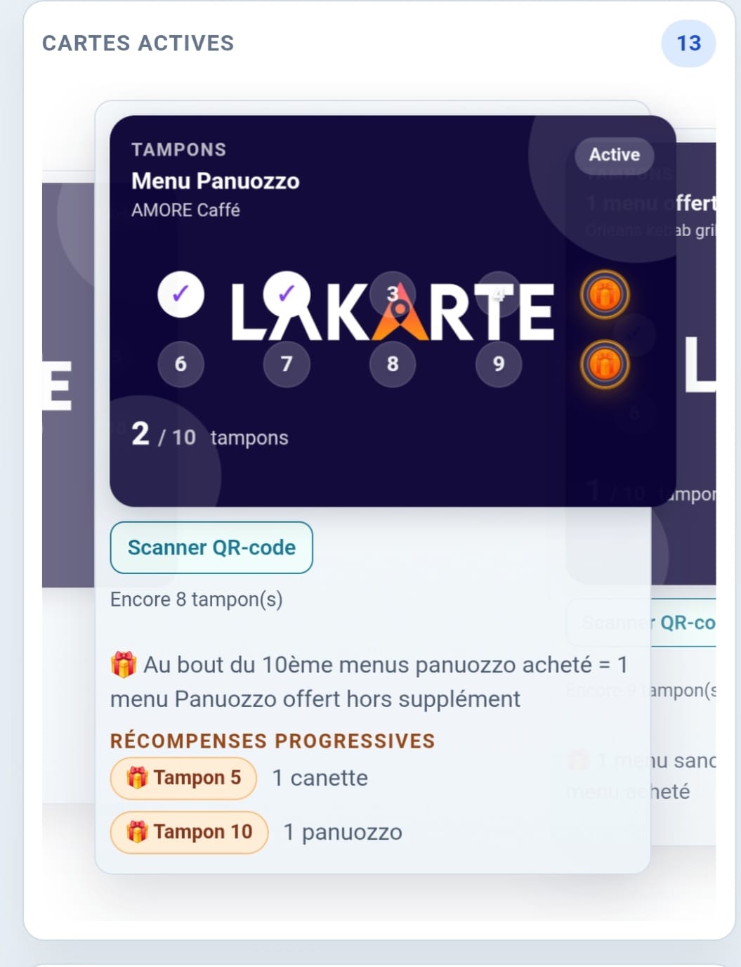 Carte à tampons progressive